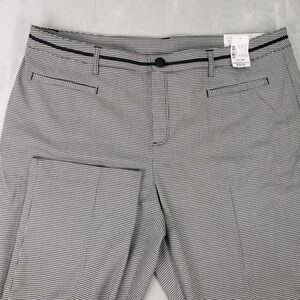 NWT CJ Banks Classic Straight Leg Houndstooth Pants Womens 18W Black White Plus
